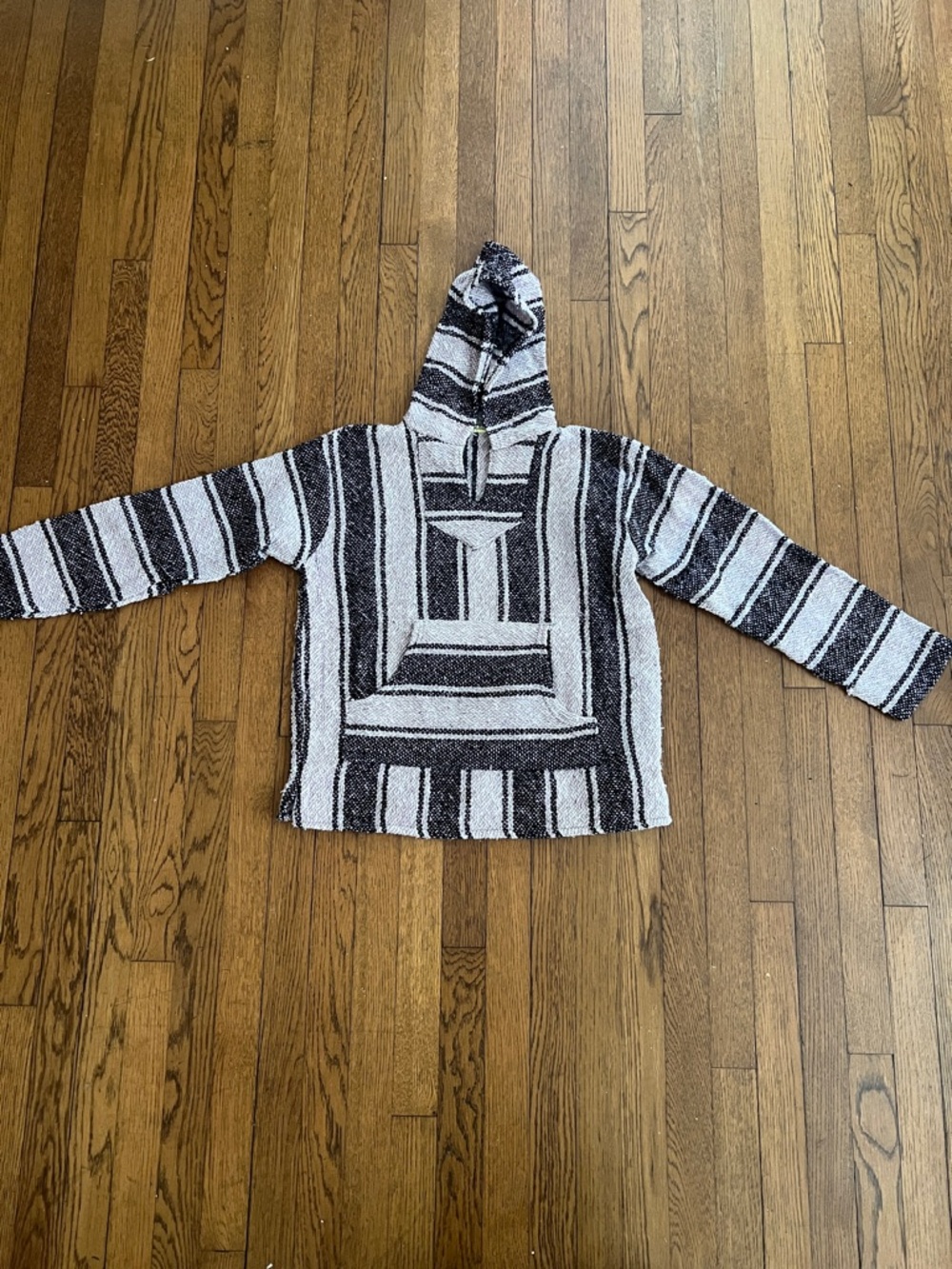 Black & White- Baja Pancho Hoodie